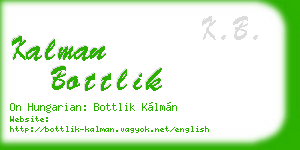 kalman bottlik business card